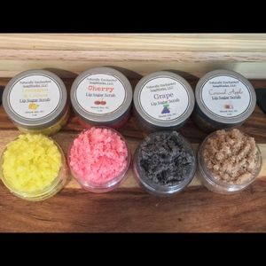 Set of 4 natural lip scrubs jumbo 2oz sizes